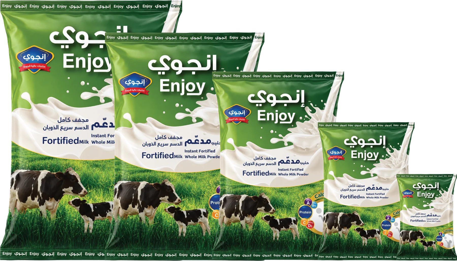 Enjoy fortified whole milk powder in five pack sizes